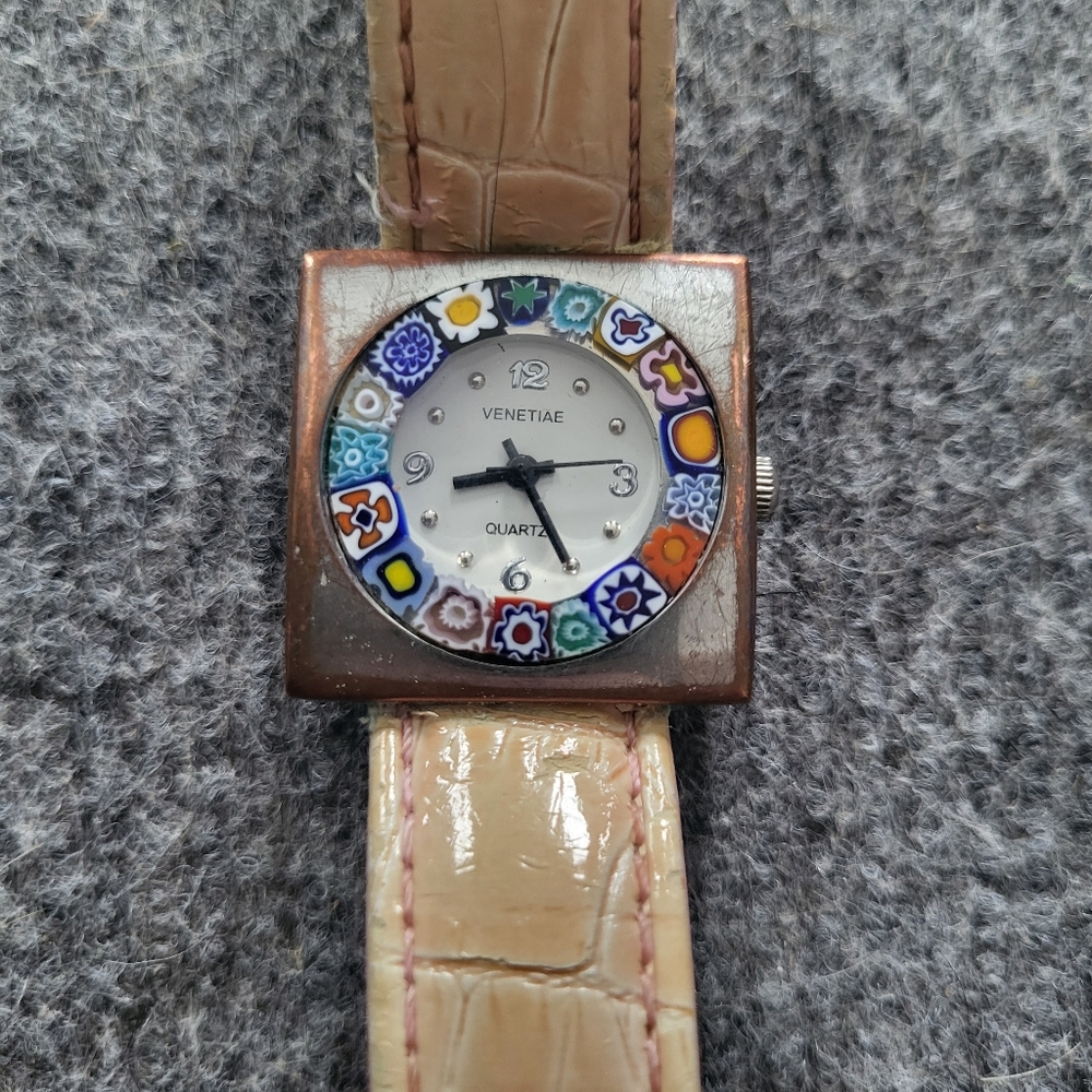 Beige and Silver Women's Watch